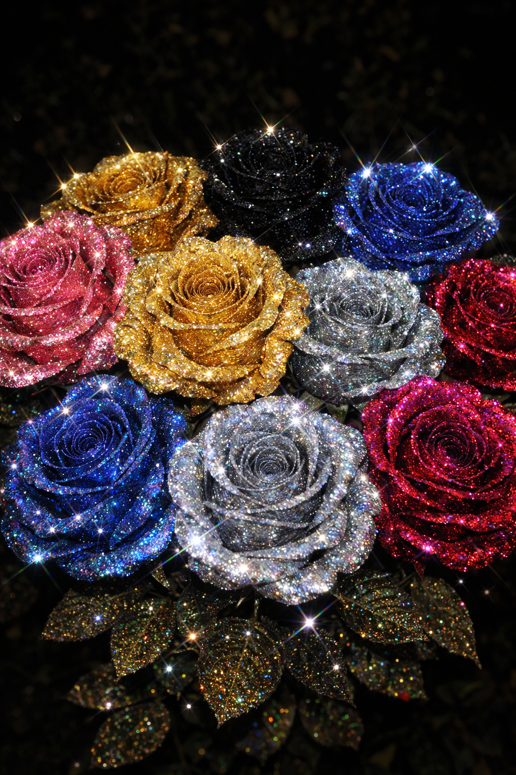 Glitter Rose Bouquet Personalized Love Gifts for Valentine's Day