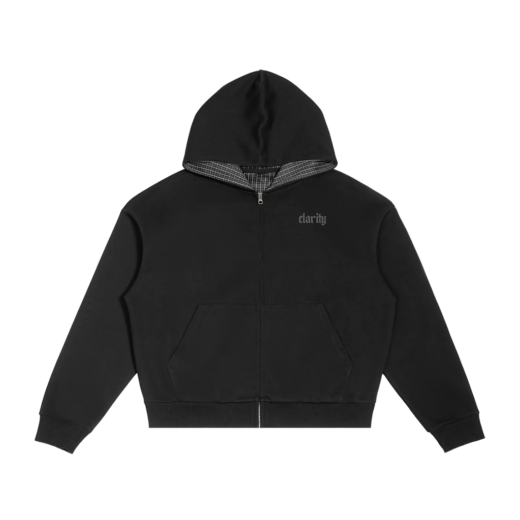 Clarity NY Plaid Boxy Zip Hoodie