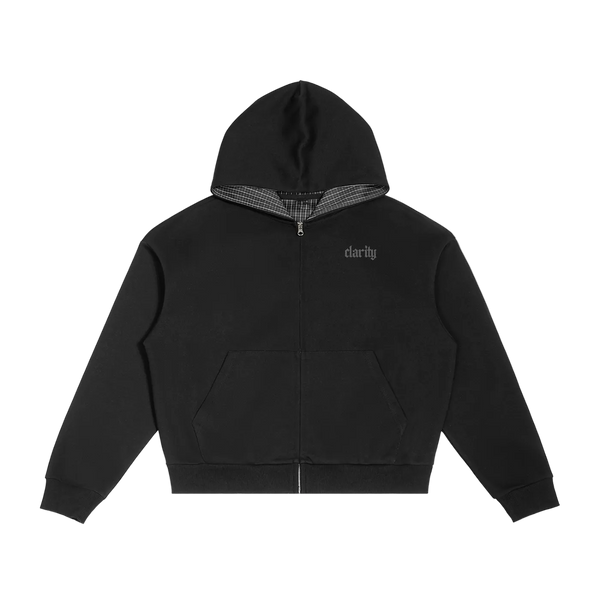 Clarity NY Plaid Boxy Zip Hoodie