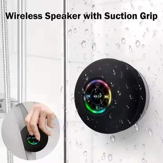Bathroom Waterproof Bluetooth Speaker with RGB LED Light Mini Outdoor Travel Portable Wireless Shower Suction Cup Speakers