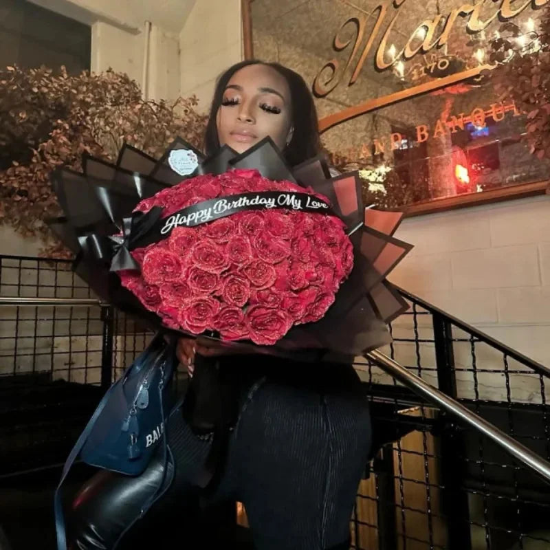 Glitter Rose Bouquet Personalized Love Gifts for Valentine's Day