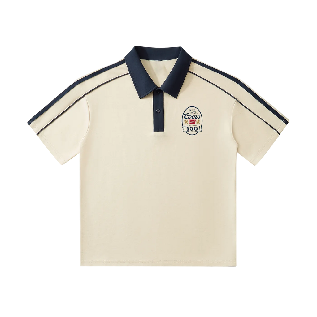 Contrast Collar Short-Sleeve Polo Shirt